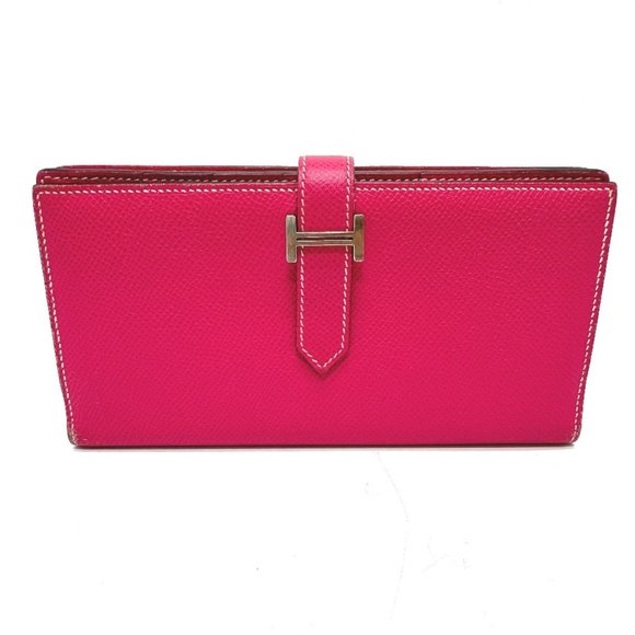 HERMES Pink Leather Wallet - Picture 1 of 13